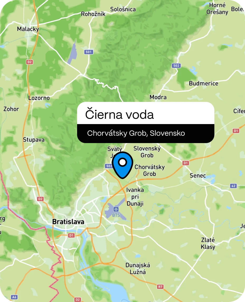 Mapa projektu Čierna voda
