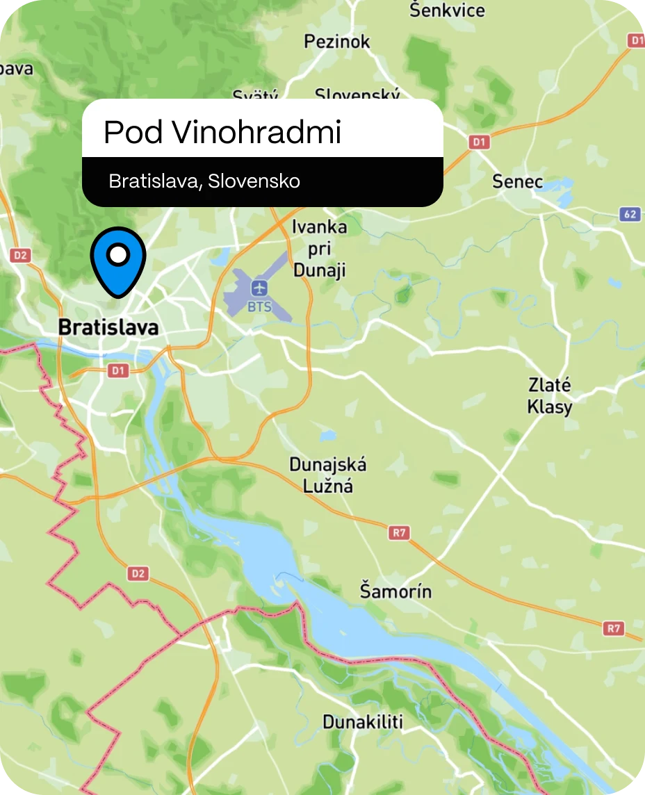 Mapa projektu Pod Vinohradmi