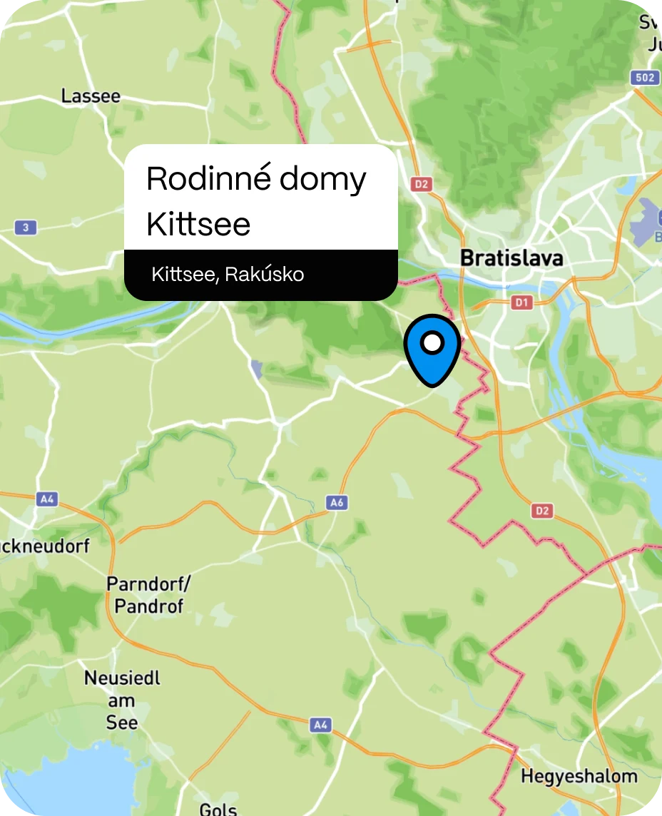 Mapa projektu Rodinné domy Kittsee