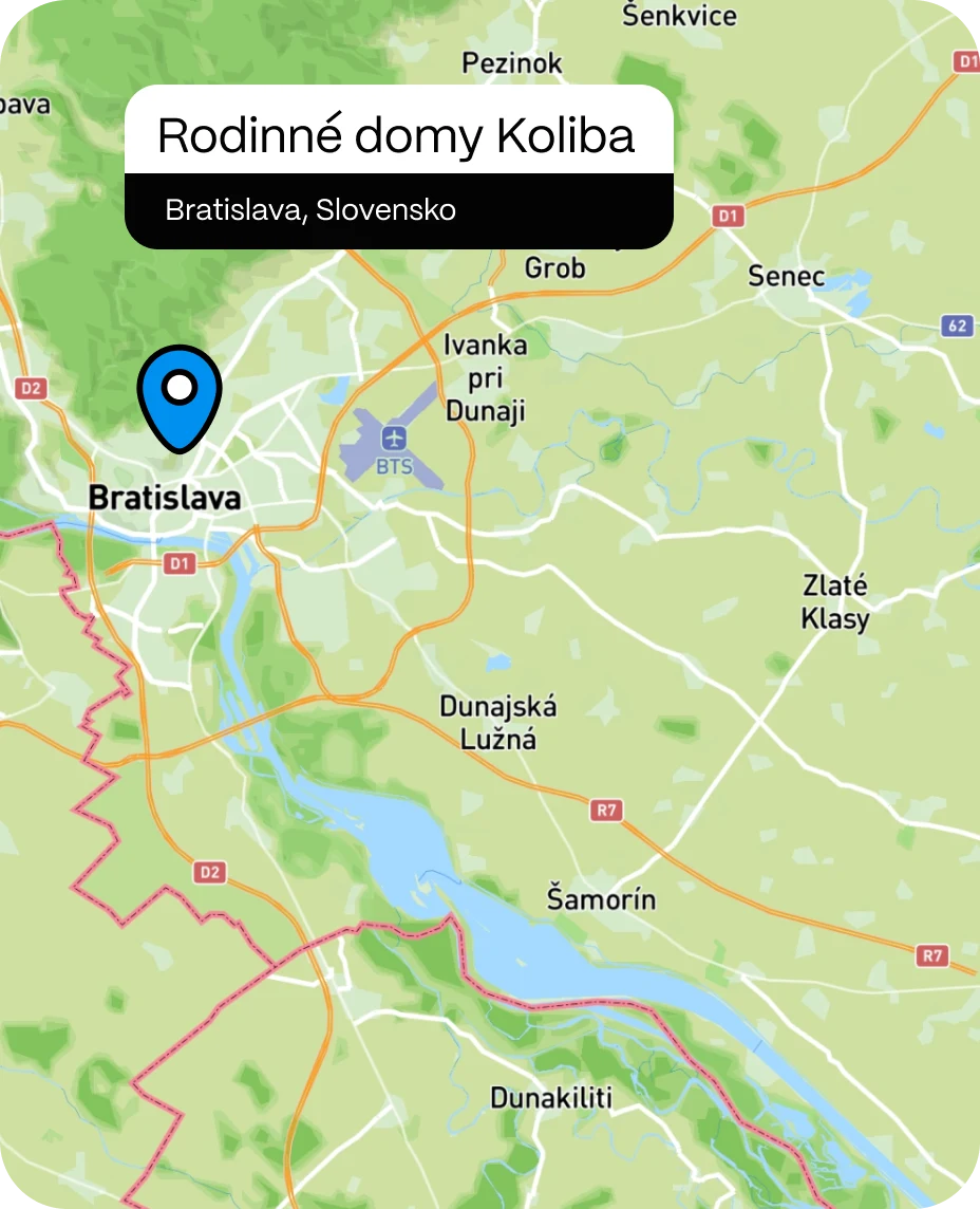 Mapa projektu Rodinné domy Koliba