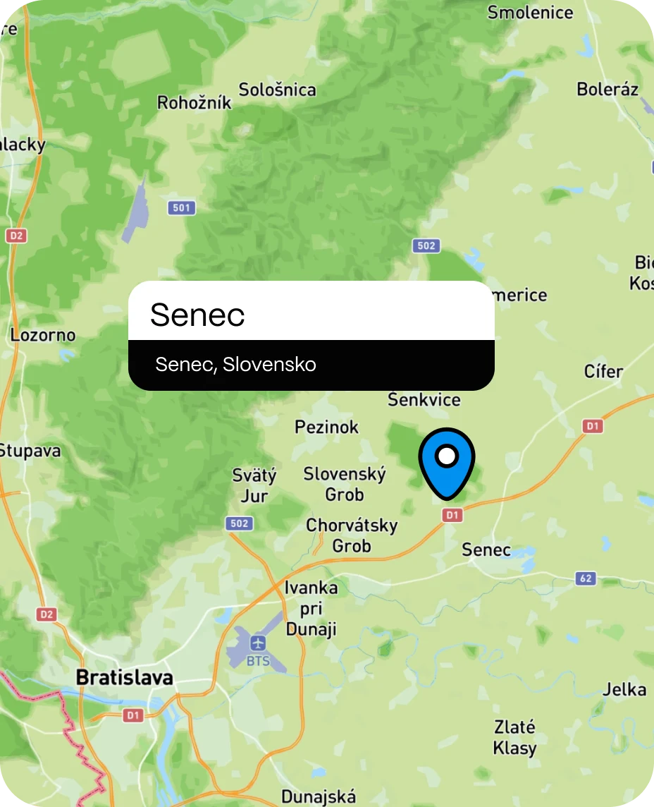 Mapa projektu Senec