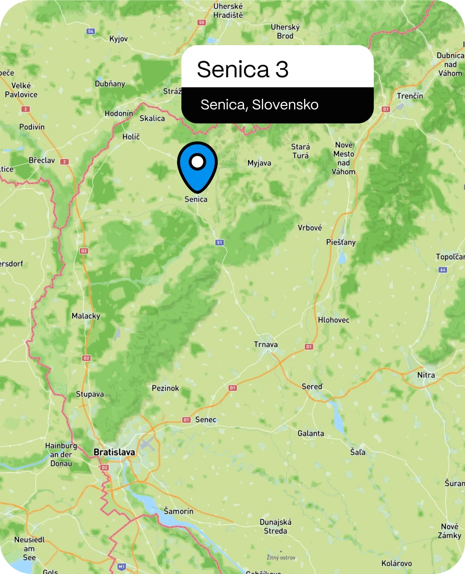 Mapa projektu Senica 3
