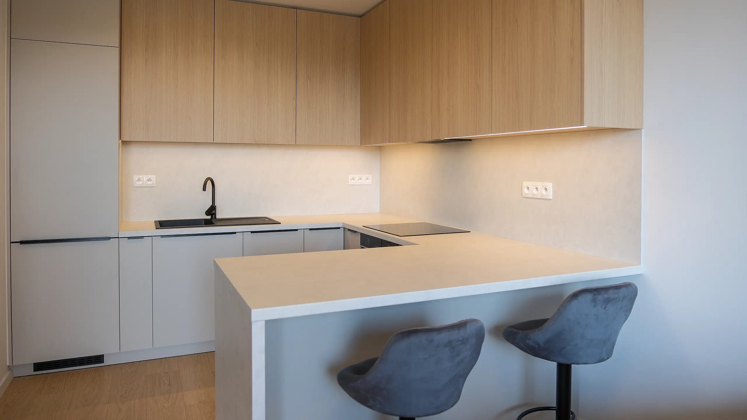Residential Project Laurin dvor – modern kitchen with an island and minimalist design - obrázok 16