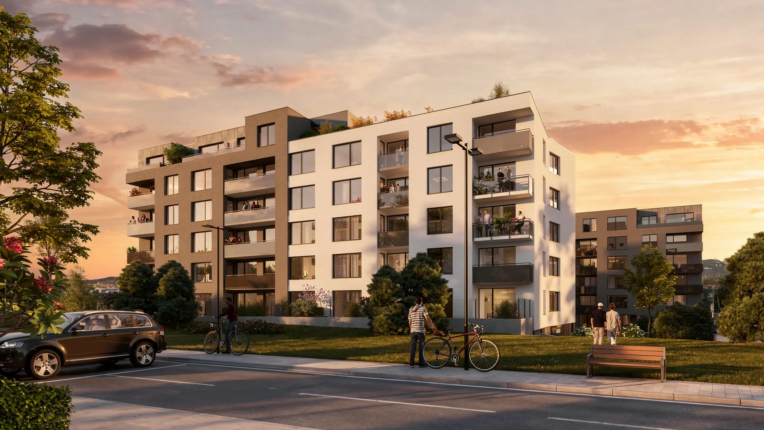 Rezidenčný projekt Mlynárce – vizualizácia – moderná architektúra obytného súboru - obrázok 3