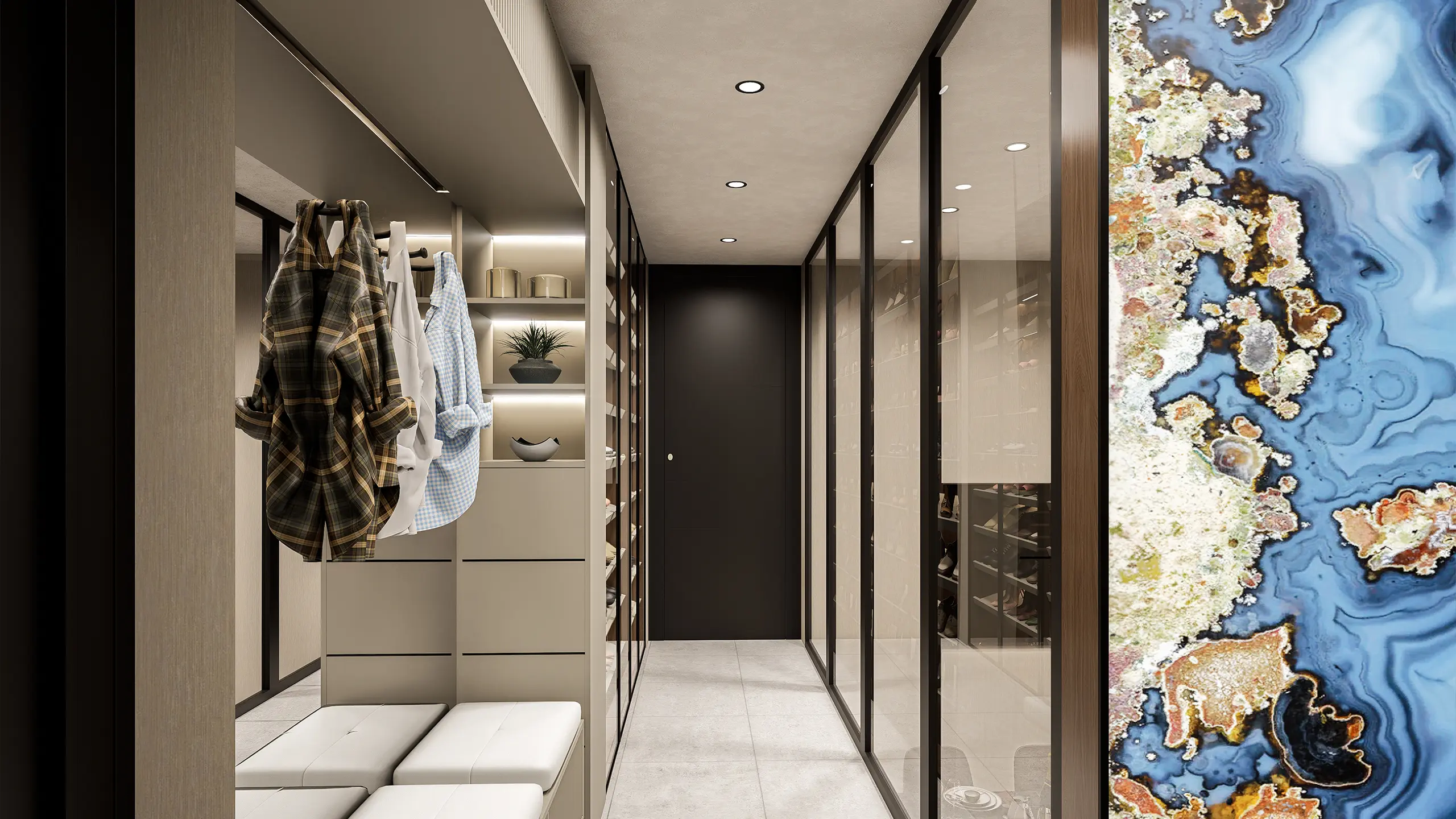 Residential project Urban Villas Sympatia – a vestibule of a modern city villa with premium equipment - obrázok 13