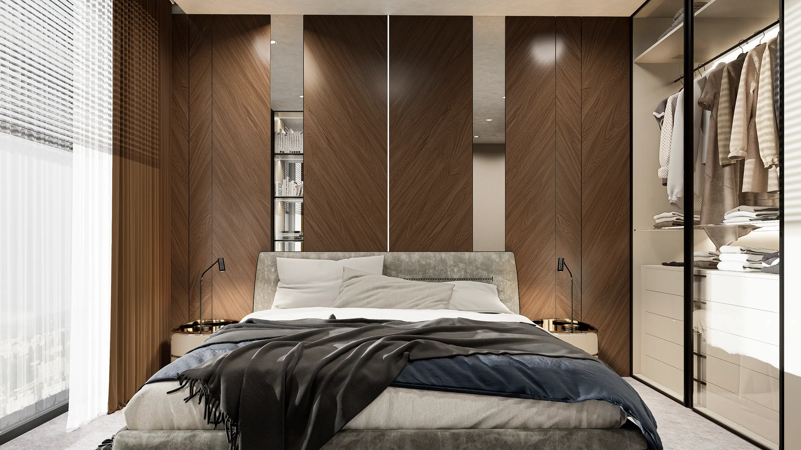 Residential Project Mestské Vily Sympatia – master bedroom with contemporary interior design - obrázok 21