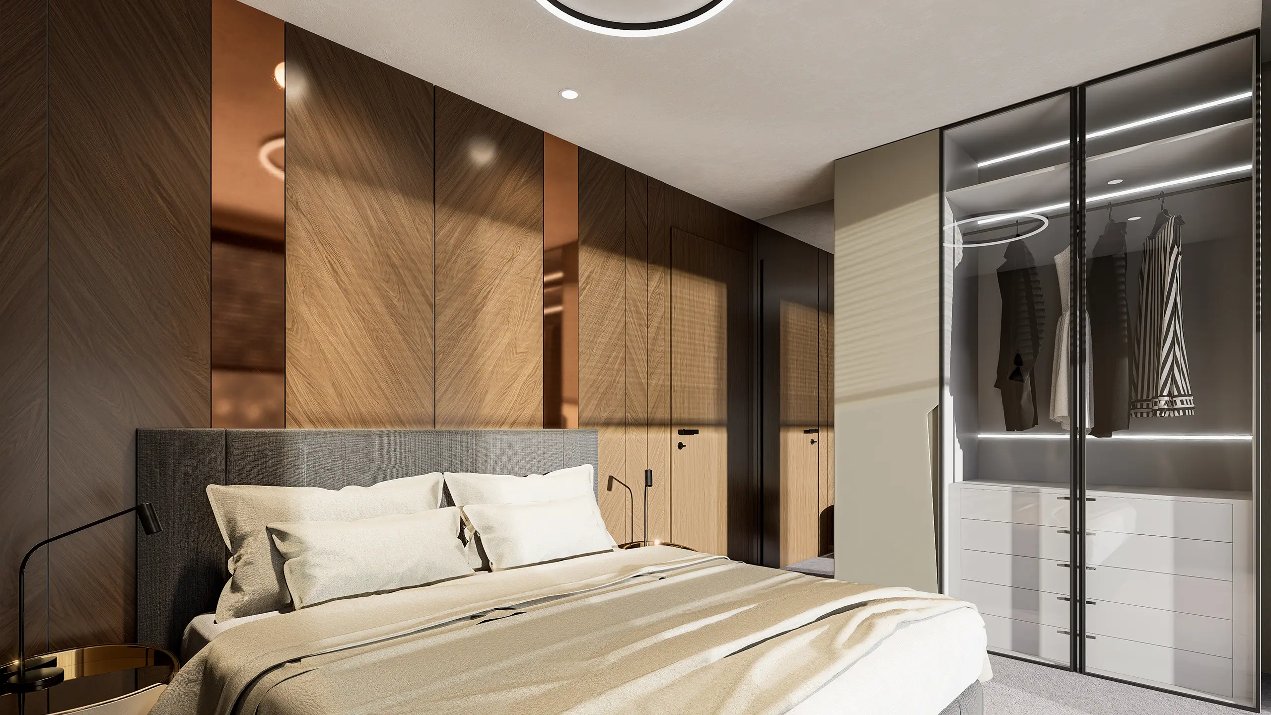 Residential Project Mestské Vily Sympatia – master bedroom with contemporary interior design - obrázok 25